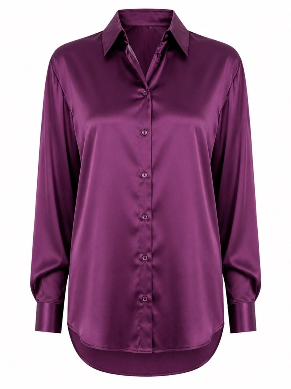 Tribal Satin Blouse Shirt Purple Size Extra Large NWT
